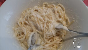 linguine con crema di ricotta